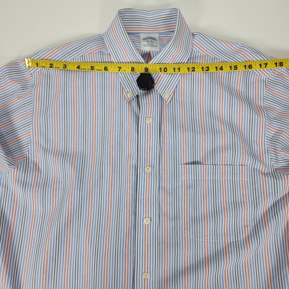 Brooks Brothers Shirt Mens 16-36 Striped Slim Fit Non-Iron All Cotton‎ EUC - Picture 7 of 10